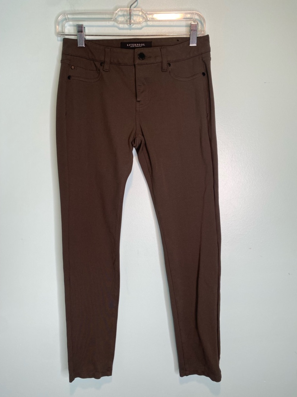 Liverpool Slim Straight Pants Women’s Stretch Mid Rise Career Casual Green 2/46